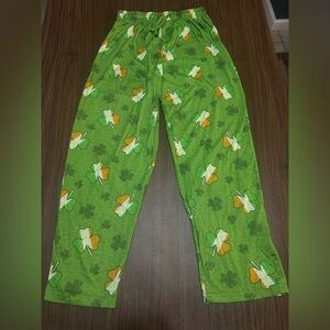 Briefly Stated Shamrock Pajama Pants Women Green Sleep Cozy Size M